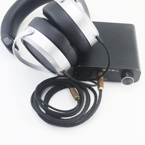 NewFantasia 10ft 6N OCC Copper Silver Plated Upgrade Audio Cable, 3.5mm Male and 6.35mm Adapter for Hifiman
