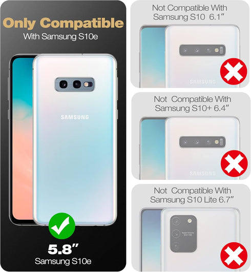 Dexnor Case for Samsung Galaxy S10e - Built-in Screen Protector and Kickstand, Heavy Duty Protection (Army Green)