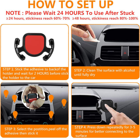 ZANEDY Car Mount for Cellphone Phone Holder Stand with Collapsible Grip/Mount with Sticky Adhesive Used on Dashboard