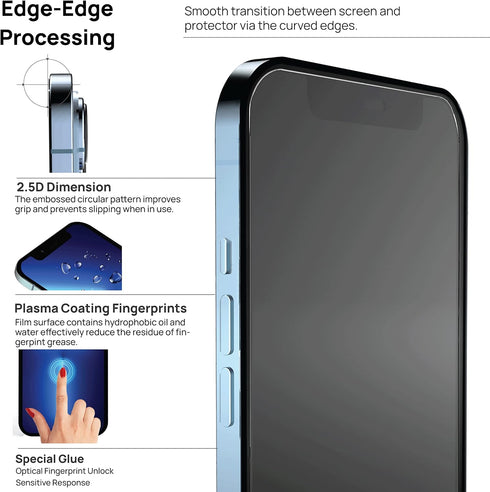 IceSword Matte Glass Screen Protector for iPhone 13 Mini - 9H Hardness, Shatterproof, Anti-Fingerprint, Case Friendly.