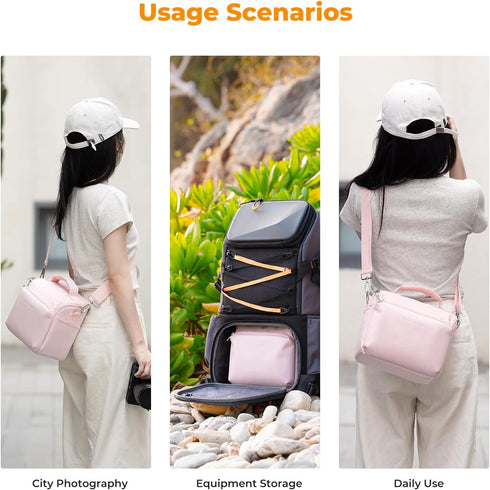 K&F Concept Small Crossbody Camera Sling Bag, DSLR/SLR Compact Shoulder Photography Case