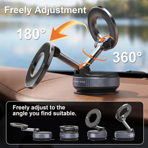 E EAKSON 360 17 16 15 14 13 12 Magnetic Suction Cup Phone Mount for Magsafe, Adjustable Magnetic Car Phone Holder