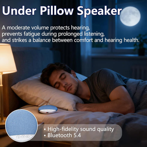 Generic Pillow Speaker for Sleeping, Bluetooth Pillow Speaker, Under-Pillow Speakers with White Noise, Stereo Bass