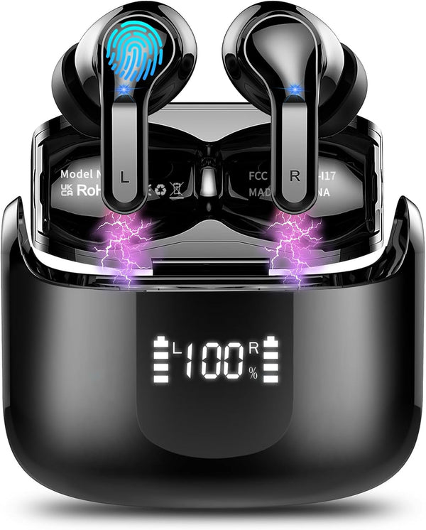 Wireless Earbud, Bluetooth Headphones 5.3, 40H Ear Buds with Noise Cancelling, IP7 Waterproof Sport for Android iOS