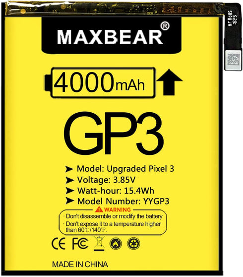 MAXBEAR Google Pixel 3 Battery, 4000mAh Replacement Battery for HTC Google Pixel 3 with Repair Tool Kit
