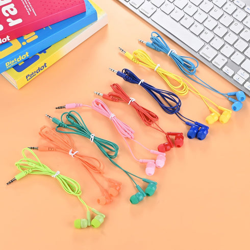 50 Pack 3.5 mm Earbud Bulk Kids Headphone for Classroom School, Wholesale Class Room Students Wired Earphones with Jack