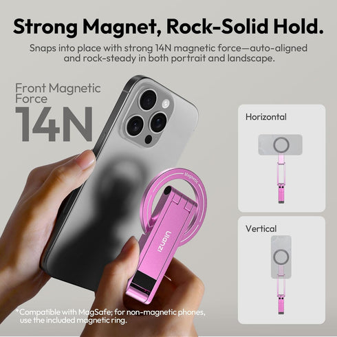 ULANZI MA60 16 15 14 13 12 Magnetic Phone Tripod Stand for iPhone - Aluminium Smartphone Mini Tripod Pocket Cell Phone