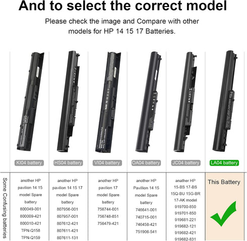TREE.NB Laptop Battery Replacement for HP LA04, 776622-001, TPN-Q130, Black, High Performance New