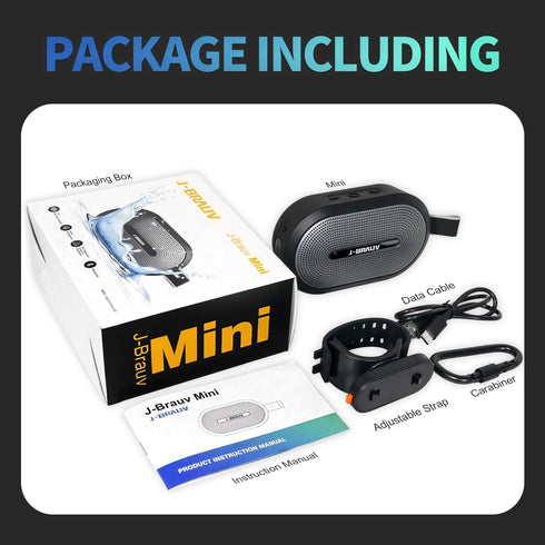 J-BRAUV Speaker,IP67 10Hours Portable Mini Bike Bluetooth Waterproof Wireless with Adjustable Strap and Hook, Loud