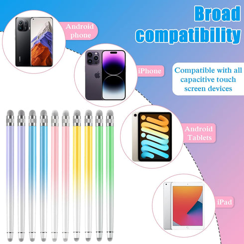 Bopomofo 10PCS Stylus Pen for Touchscreen, Compatible with iPhone/iPad/Tablet Android/Microsoft/Surface