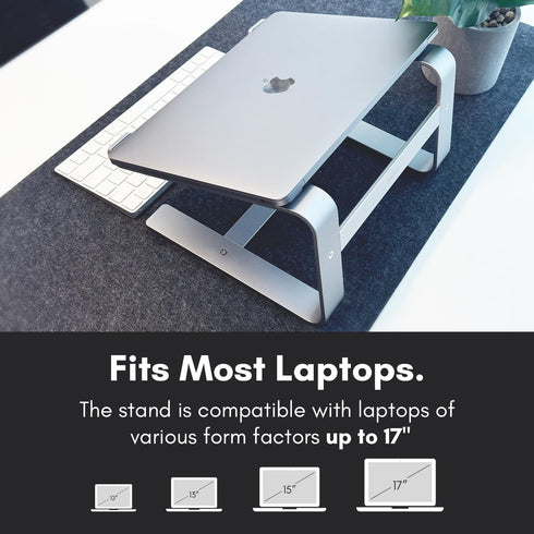 Macally Macbook Stand - Laptop Stand for Desk, Premium Aluminum Stylish and Sturdy Holder for 10"-17.3"
