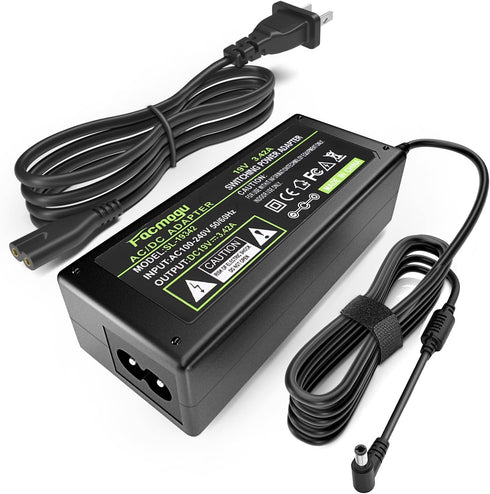 Facmogu DC 19V 3.42A Power Supply, 65 Watt AC to DC 19Volt Transformers with 2.42m Power Cord
