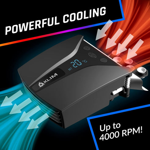 KLIM Tempest Laptop Cooler - 2024 Gaming Fan with Vacuum, Temperature Detection, 4000 RPM, Portable & Compatible