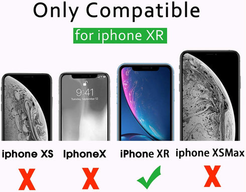 Hitaoyou iPhone XR Case with Camera Cover, Military Grade Shockproof Heavy Duty Protective Case with Stand, Gold
