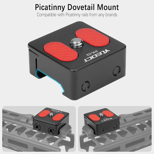Metal Picatinny Dovetail Rail Mount Adapter with 1/4" Screw for Small Video Camera DSLR