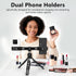 Heliora 4 Multifunctional Smartphone Video Kit, with Universal Phone Desktop Tripod with Dual Phone Holders and Cold