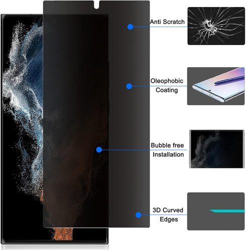 Galaxy S22 Ultra Privacy Screen Protector, Case Friendly Soft Film for Samsung Galaxy S22 Ultra 5G, Anti-Scratch, Touch