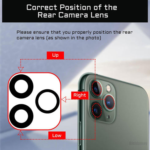 for iPhone 11 PRO OEM Rear Camera Lens Replacement for iPhone 11 PRO MAX with Dual-Sided Adhesive 11PRO Back Camera Glass Lens 11 PROMAX with Fix Tool Repair Kit Tweezers A2160 A2217 A2215