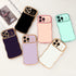 LCHULLE iPhone 15 Pro Max Case for Women, Cute Wave Frame with Love Heart Raised Camera Protection, Dark Purple