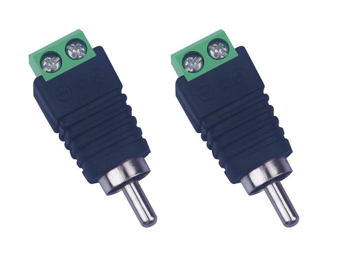 RCA Plugs for Speaker Wire, RCA to AV Screw Terminal Connector, Solderless Adapter for Audio/Video