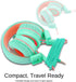 noot products Kids Headphones K11 Wired On-Ear Headset, Foldable Stereo, 5ft Long Cord, 3.5mm Jack, Mint/Coral for