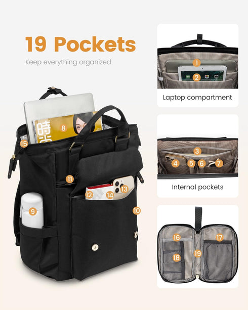 Backpack Backpack Backpack Commuter 15.6 Inch, LOVEVOOK Laptop for Women, College School Student Bookbag, Teacher Work