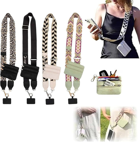 Crossbody Body Phone Holder for Women, New Phone Strap with Zippered Pouch,