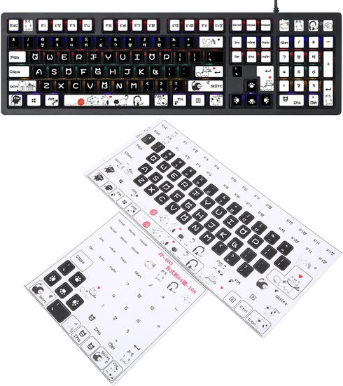 Hilitand Universal Desktop Computer Keyboard Sticker for 84 to 108 Key Keyboard, JP-603 PVC Frosted DIY Mechanical