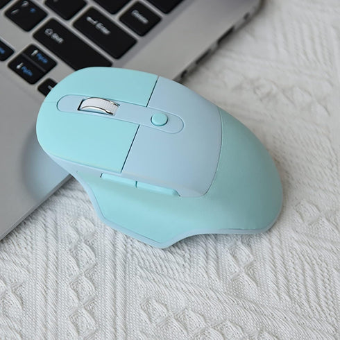 Lomiluskr Ergonomic 2.4G & Bluetooth Dual Mode Wireless Mouse, Soundless Keys, Compatible with Notebook, PC, Tablet,