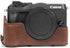 MegaGear Ever Ready Leather Camera Case for Canon EOS M6 (18-150 mm), Dark Brown with Battery Access
