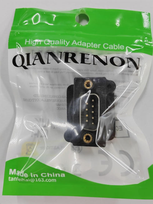 QIANRENON DB9 Panel Mount Straight Through Connector, 9-pin RS232 Serial Male to Male Panel Mount Socket Converter