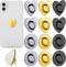 Flutesan 12 Pcs Phone Charm Hook, Adhesive Metal Finger Grip Cell Ring Loop Stand for DIY Keychain Accessories, Gold