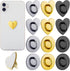 Flutesan 12 Pcs Phone Charm Hook, Adhesive Metal Finger Grip Cell Ring Loop Stand for DIY Keychain Accessories, Gold