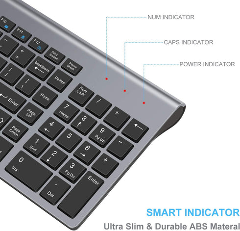 LeadsaiL Wireless Keyboard and Mouse Combo, Compact Silent USB Set for Windows Laptop, Desktop, PC