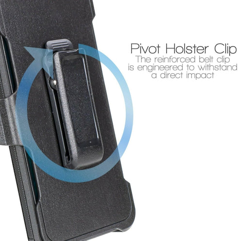 Shockproof Case for Motorola Moto G-Play 2024 - Belt Clip Holster, Built-in Screen Protector, Heavy Duty Cover