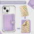 M-Plateau Phone Wallet Stick on Card Holder with Slim 3M Sticker for iPhone 14 Pro Case and Most Smartphones (Lavender)