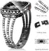 Surace Bling Diamond Rhinestone Link Bracelet for Apple Watch Bands 45mm, 2 in 1 Waterproof Bling Case (Black)