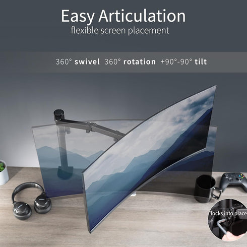 VIVO Single Monitor Arm Desk Mount, Holds Screens up to 32 inch Regular and 38 inch Ultrawide