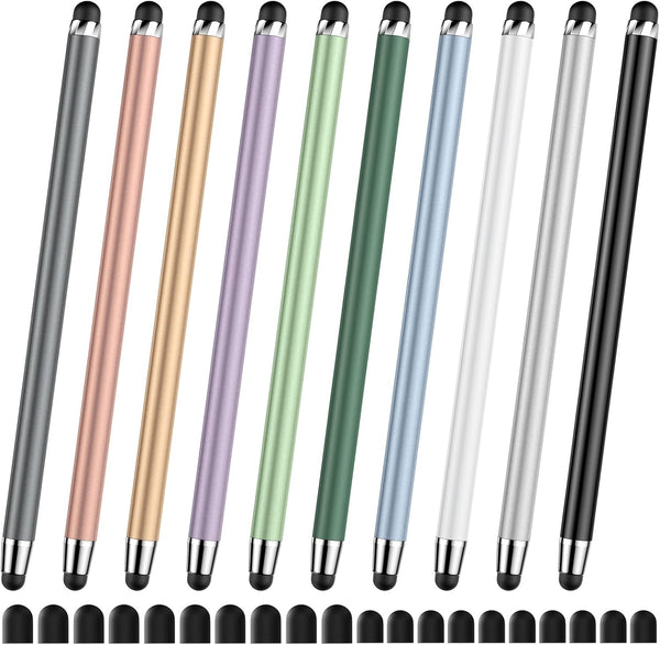 10 PCS Stylus Pen for Touchscreen - 2-in-1 High Sensitivity Stylus for iPad, Compatible with iPhone, Android Tablets