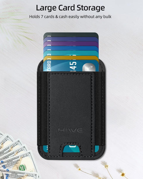 Phone Card Holder, Premium Leather Stick-On Wallet, Strong Adhesive Pocket for iPhone, Samsung & Most Smartphones, Fit
