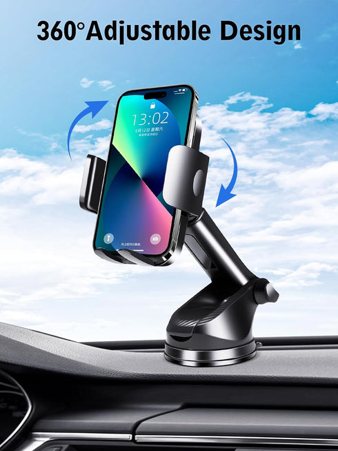 Qhumility 3-in-1 2025 360 Car Phone Holder, Upgraded Phone Mount for Car Dashboard Air Vent Windshield, Adjustable Car