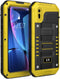 Beasyjoy Metal Case for iPhone XR, Waterproof Heavy Duty with Built-in Screen Protector, Rugged Defender Case (Yellow)