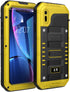 Beasyjoy Metal Case for iPhone XR, Waterproof Heavy Duty with Built-in Screen Protector, Rugged Defender Case (Yellow)