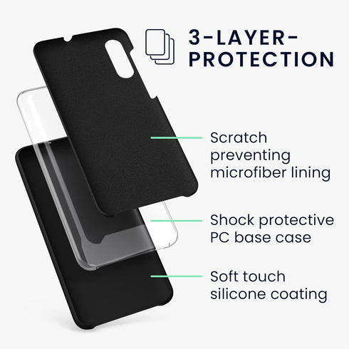 kwmobile Case Compatible with Samsung Galaxy A50 Case - TPU Silicone Phone Cover with Soft Finish - Black