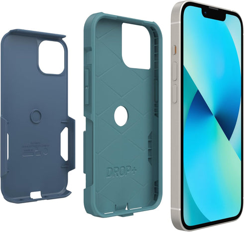 OtterBox 13 Commuter iPhone (Only) Series Case Thin, Dual-Layer, Pocket-Friendly, Port Cover Blue/Teal