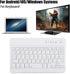 7 Inch Mini Universal Bluetooth Keyboard, Multi-Function Aluminum Alloy Portable Ultra-Slim Keypad, White Color