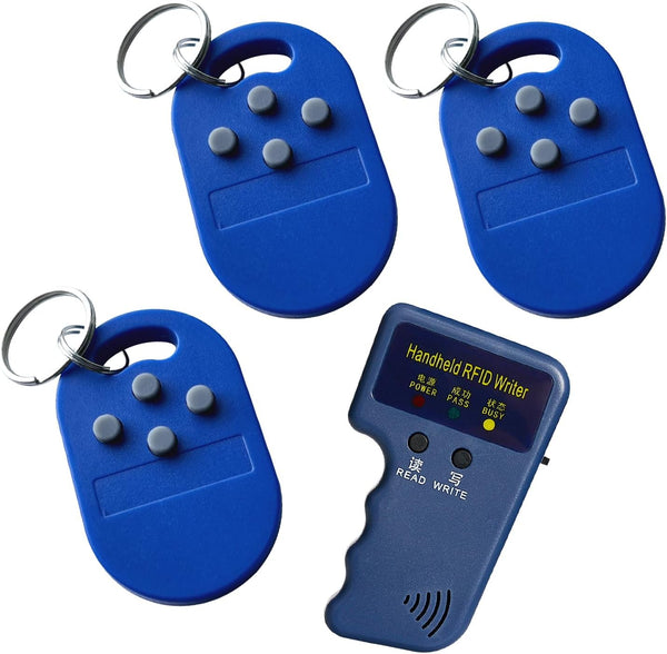 itapring 1Pcs 125KHz RFID Reader Writer Copier, 3 Pcs RFID Key Fob Tag