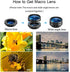 15 in 1 Universal Phone Camera Lens Kit, 18X Telephoto, Wide Angle, Macro, Fisheye, CPL/Flow/Star/Radial Filters