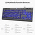 Rii RK900Pro Large Print Backlit Keyboard,Wired USB Full Size Computer Keyboard with Blue Backlight, Compatible