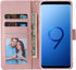 Asuwish Compatible with Samsung Galaxy S9 Plus Rose Gold Wallet Case with Tempered Glass Protector, Leather Flip Cover